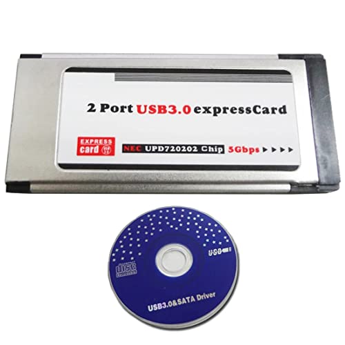Ghh Nec Chipset 720202 34Mm Expresscard To Usb 3.0 Adapter Card 2 Ports #TOP6