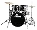 XDrum Rookie 22" Standard Batterie acoustique en noir set complet avec école de batterie + DVD