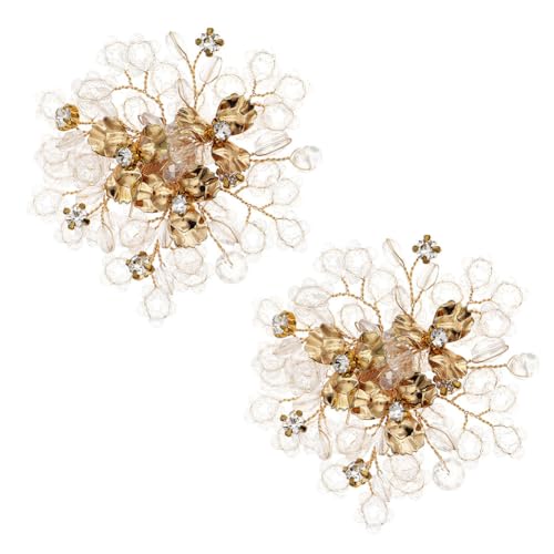 Pince à chaussures cristal pour femme - Clip floral pour escarpin et bottes