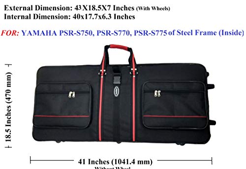 Malav Yamaha Synthesizer Case Bag with Wheels - Image 3