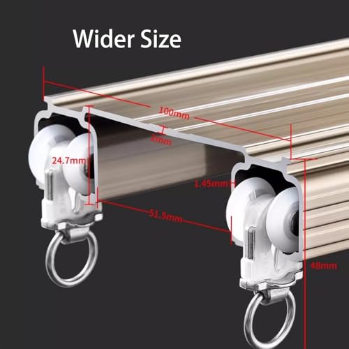 Rail double rideaux blanc design épuré en aluminium durable - 6