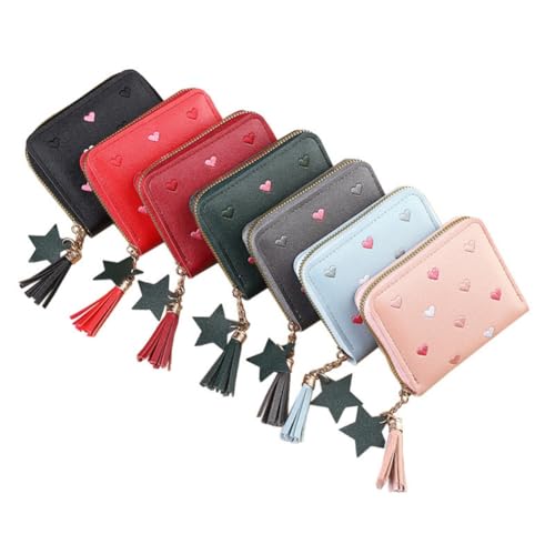 Womens Mini Wallet with Zipper PU Leather Wallet with ID Card Slots Cute Pink Wallet2