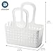iDesign Portable Plastic Shower Tote Caddy with Handle for College Dorm or Bathroom - White - Made in USA