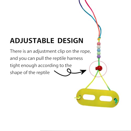 Image of AIITLE Bearded Dragon Leash & Harness 3-Size Pack (S /M /L) - Adjustable, Soft Leather Reptile Harness for Geckos, Lizards, Chameleons, Ferrets, Hamsters, Yellow
