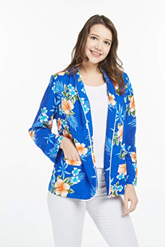 Image of Matchable Family Hawaiian Luau Men Women Girl Boy Clothes in Hibiscus Blue
