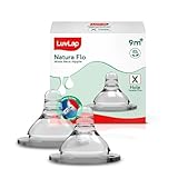 LuvLap Anti-Colic Natura Flo Teat/Nipple for Wide Neck Bottle, 2pcs, Variable Flow, 9m+