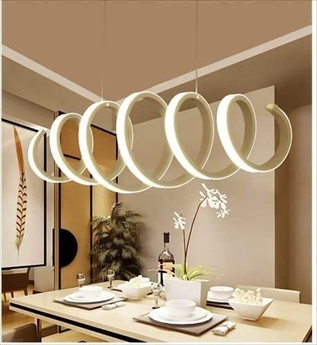 Lustre en spirale LED 58W dimmable avec télécommande pour éclairage de table