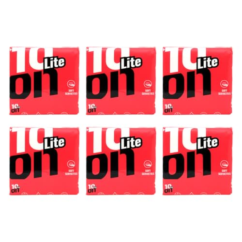 Image of 10on Lite Soft Napkins, 1 Ply Tissue Paper, 100 Pulls per Pack, Pack of 6 (100 x 6 = 600 Sheets)