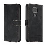 Bravoday Cover per Moto G9 Play, Flip Custodia in Pelle PU Portafoglio Custodia per Moto G9 Play, con Slot per Schede, Nero