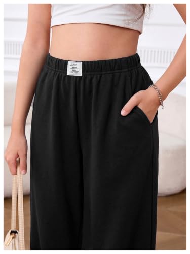 Image of SOLY HUX Girl's Wide Leg Sweatpants Loose Baggy Pants with Pockets