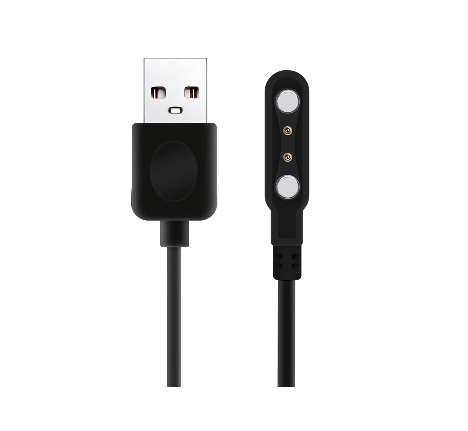 BaiWeiDun Smart Watch Charger Smartwatch Charging Cable 2 Pin Cord, Universal Magnetic Charger Contact pin spacing 4 mm (Black)