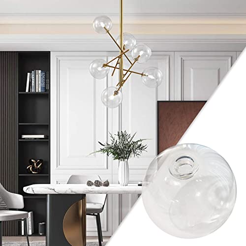 Image of KCO Lighting Clear Glass Globe Shade Replacement Bubble Glass Lampshade Cover for Light Fixtures Wall Sconces Chandelier Pendant Light, 7.9 inch Diameter