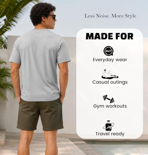 Image of Sleepynuts Men's Everyday Wear Crew Neck Regular Fit T-Shirt | Half Sleeve Solid Plain Casual T-Shirt for Men | Soft Breathable Fabric |