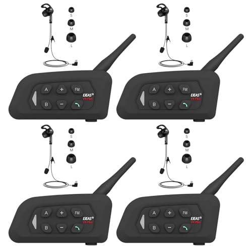 Image of Referee Communication System Sets, V4C Plus Referee Headsets with USB C Interface Right Earpiece for Volleyball Official Football Coach Crews Soccer Handball (4 Pack)
