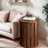 Yulily Four in One Stackable Stool, Suitable for Living Rooms, Bedrooms, Balconies, Circular Side Tables, and Wooden Nested Coffee Tables, No Installation Required (Brown)