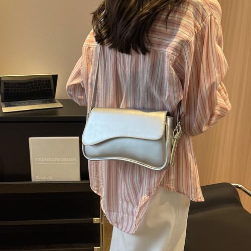 Image of Shoulder Bag for Women Retro Vegan Leather Tote Handbag Underarm Bag Trendy Purse Crossbody Bag With Zipper 2025