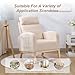 Krinana Nursery Rocking Chair with Solid Wood Legs, Glider Chair for Nursery with Side Pocket, Rocker Armchair for Living Room Bedroom (Beige, Teddy)