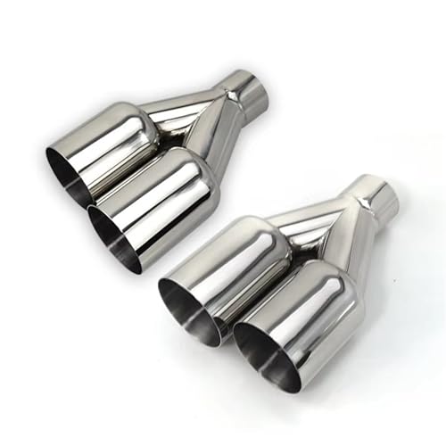 Double embout d'échappement en acier inoxydable avec silencieux soudé d'extrémité 63mm