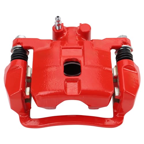 Image of TRQ Performance Rear Brake Caliper Set Painted Red Compatible with 2005-2006 Saab 9-2X 2004-2008 Subaru Forester 2004-2007 Impreza