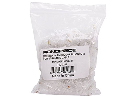 Monoprice RJ-45 Modular Plugs RJ45, 100 Pack miniatura 3