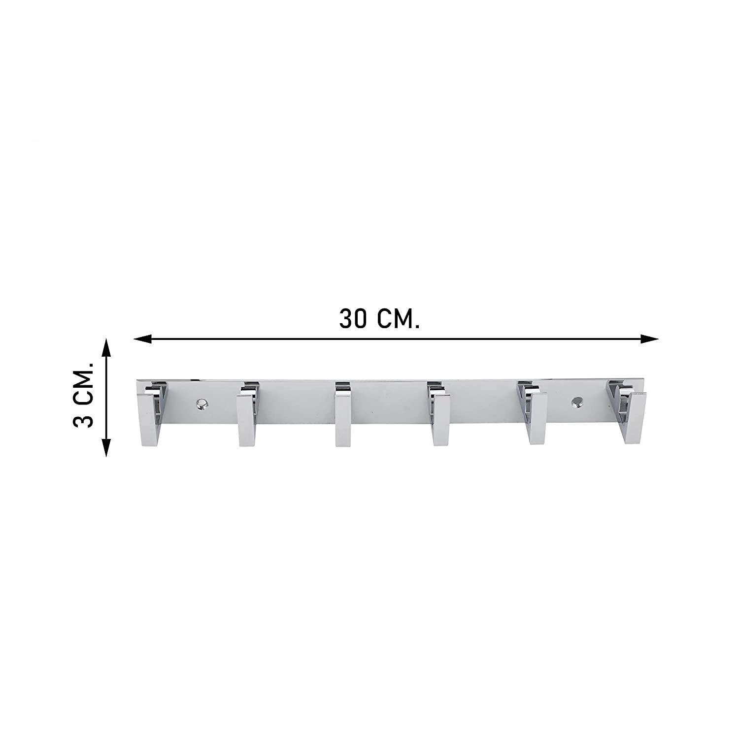 Alcott Exclusive Extra Long 40 cm Zinc 5 Pin Meta Hooks Hanger Door Wall Robe Hooks Rail (Silver Glossy) 4