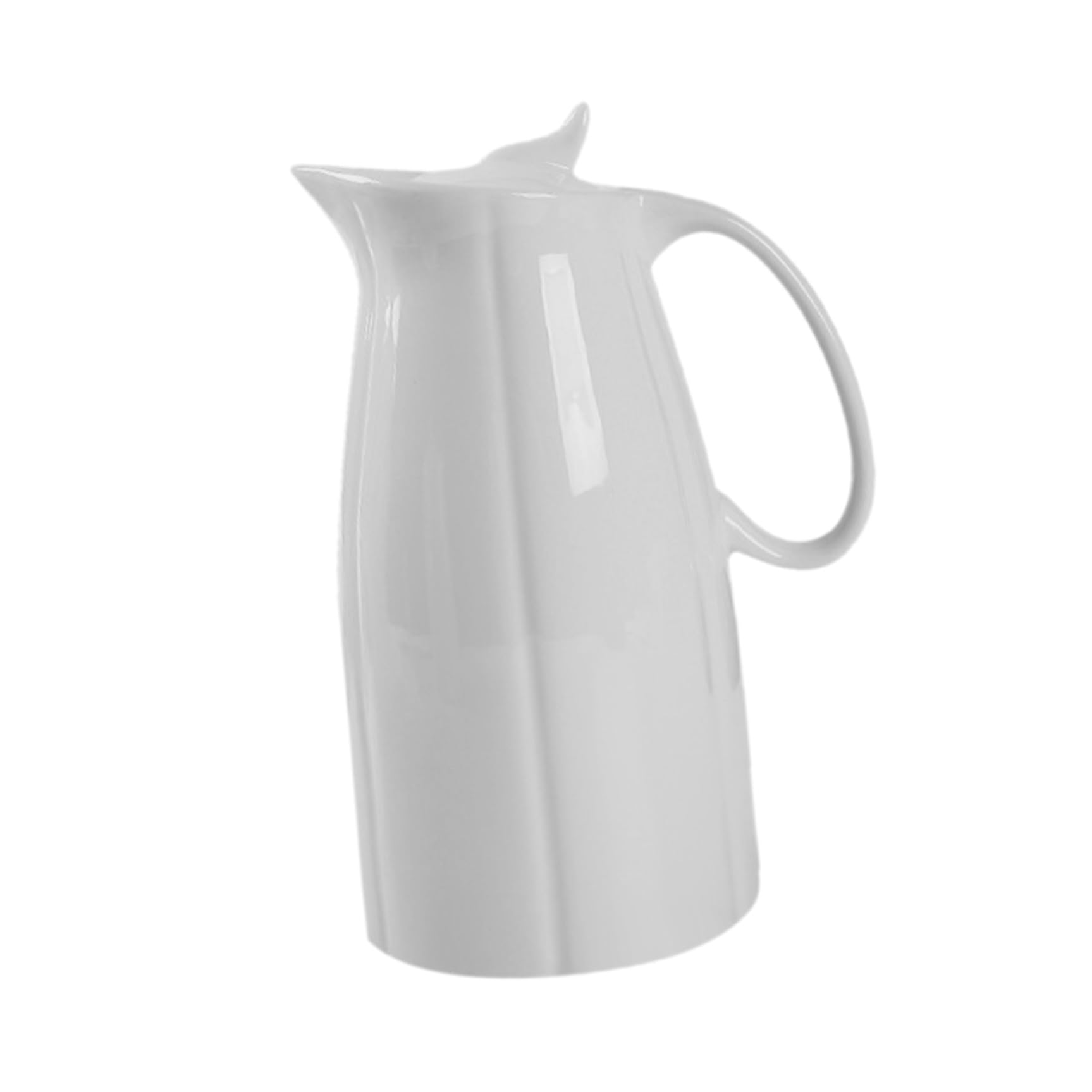 Brocca in Terracotta da 2300ml Bianca per Tavolo e Cucina | Finitura Opaca, Bocca Stretta e Fondo Rotondo, Versamento Fluido senza Gocce, Superficie Liscia