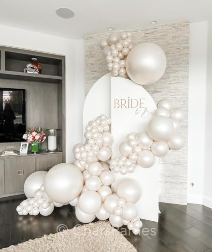 Image of Pearl White Balloons 18 Inch, 12 PCS Extra Large Pearl Balloon Cream Clear Latex Balloons for Arch, Big Cream Balloon for Women White Birthday Wedding Bridal Shower Anniversary Party Decoration