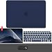 GMYLE MacBook Air 13 Inch Case 2018 Release New Version A1932 with Retina Display Touch ID, Smooth Plastic Hard Case Shell, Privacy Webcam Cover Slide, Screen Protector and Keyboard Skin – Navy Blue