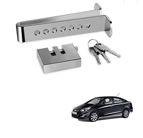 Image of Kozdiko Car Stainless Steel Pedal Lock Rod or for Brake Clutch Throttle Adjustable Anti Theft Security Lock System for Hyundai Verna Fluidic