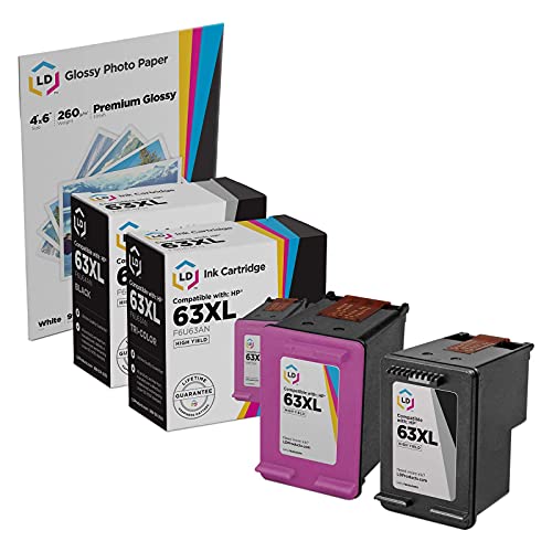 LD Products Remanufactured Cartridge Replacement for HP Ink 63XL High Yield (1 Black, 1 Color, 2-Pack) for use in Printer 1110, 1112, 2130, 2131, 2132, 2133, 2134, 2136, 3630, 3631, 4522, and 4528