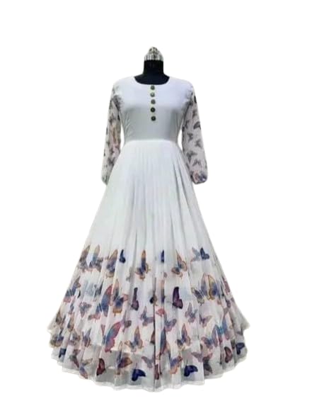 Green India Fashion Present Fancy Gown with Bird Design for Great Women and Beautiful Girl-SWETA1-picture-41