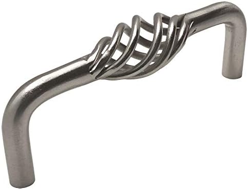 10 Pack - Cosmas 9992-96SN Satin Nickel Birdcage Cabinet Hardware Handle Pull - 3-3/4" Hole Centers