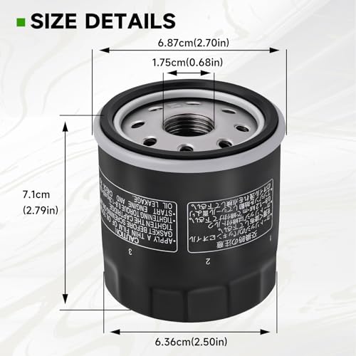 Image of 49065-0724 Oil Filter Replace 49065-7010 oil filter elment, for kawasaki FX850V FX801V FJ180V FH381-721V FH601-770D FX751-FX1000V Engine Models, AM107423 120-634 1016467, Pack of 4