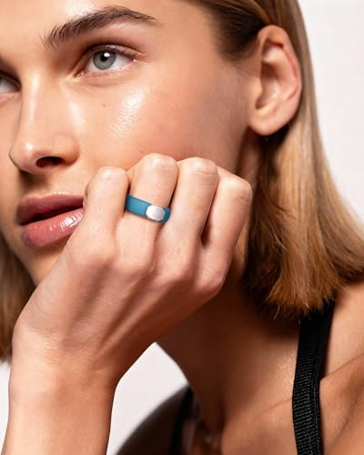 Image of Egnaro Silicone Wedding Bands Women, Inner Arc Ergonomic Breathable Design
