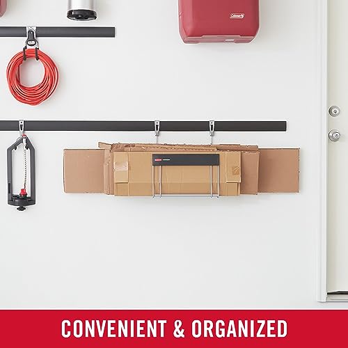Image of Rubbermaid Garage FastTrack Recycled Cardboard Holder, Wall Mounted Recycling System, Holds up to 20 pounds, Satin Nickel, for Home /Garage
