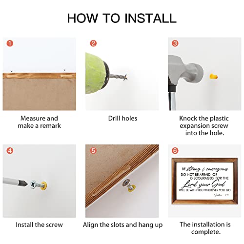 TOARTi Inspirational Quote Be Strong and Courageous Wall Decor(11"x16"), Rustic Framed Solid Wooden Bible Verse Wall Art, Lord Your God Sign Plaque Artwork for Family/Friend/Women/Mother Gift