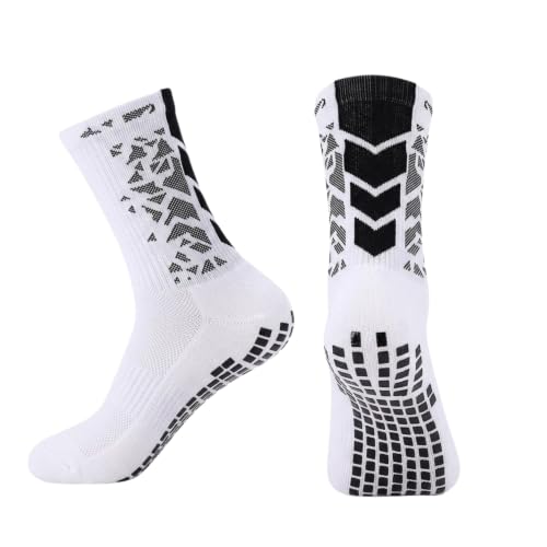 BOLDSTUFF Men's White Anti-Slip Football Socks WHITE BLACK - 4 BOX - Image 2