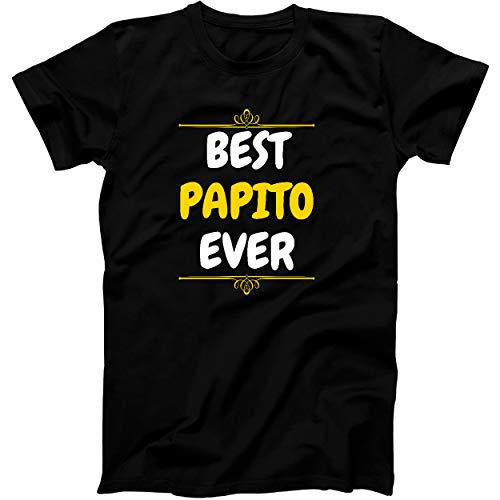 Always Awesome Apparel Best Papito Ever Dad Father's Day Hispanic Culture T Shirt Black Large
