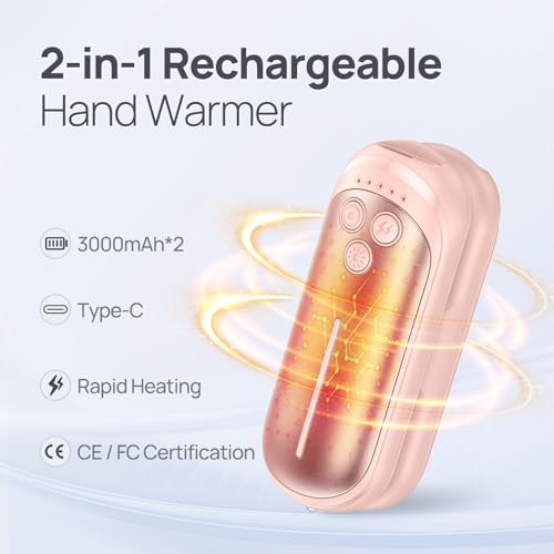 Image of Rechargeable Hand Warmers 2 Pack, Rapid Heating Within 3 Seconds