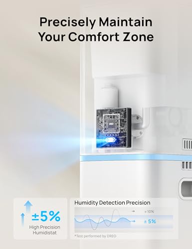 Image of DREO 11L Smart Humidifier Large Room 700 ft, Humidifiers for Bedroom, 100H | 26dB Quiet, Auto Mode, APP & Remote Control, Clean Tank Technology, RGB Light, Aroma Box, Cool Mist Humidifier HM735S, Blue