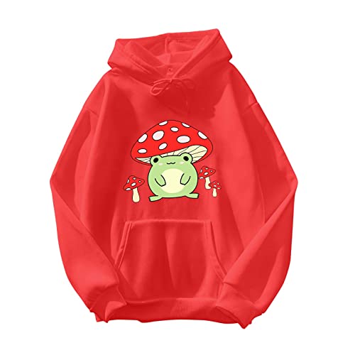 FKoexedsny Sudaderas Hip-Hop de manga larga con capucha rosa jersey marca deportiva manga larga sudadera con capucha para mujer azul, rojo, S