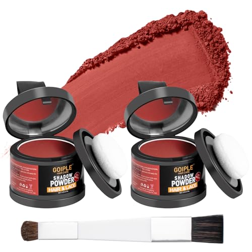 Root Cover Up Powder for Women - Hairline, Bald Spots, Eyebrows, Beard Line Touch Up - Light Blonde Hair Fibers for Thinning Hair Shadow, 2 Pack (Red Brown)