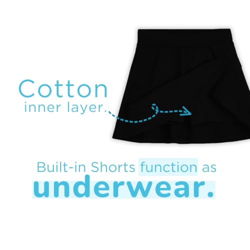 Image of YouGotPlanB Cotton Skater Skirt for Girls | Pack of 1 | Ages 3-16 Years | Attached Inner Shorts | Ideal for Sports & Play
