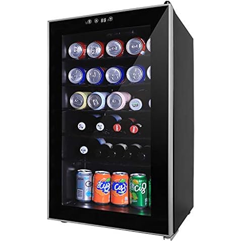 Northair 85 Can Beverage Refrigerator Cooler, Under Counter Wine Cellar with LCD Temperature Control, Double-layered Glass Door, Quiet Operation - perfect for home/business/dorm room Cover