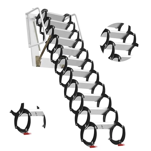 Heavy-Duty Telescopic Attic Ladder 12ft 2500LBS