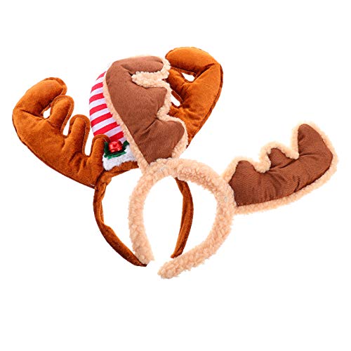 STOBOK 2 PeÃ§as de Chifres de Veado Tiara de Rena de Natal Tiara de Rena de Natal Orelhas de Tiara A