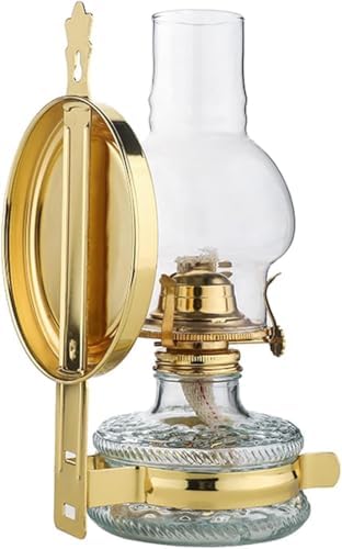 Lámpara de aceite de pared - Farol de parafina vintage con chimenea de cristal para interiores