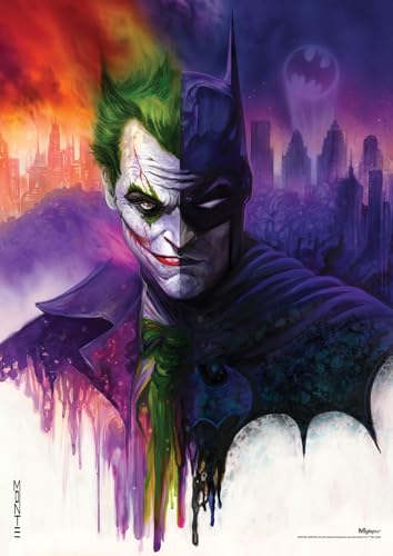 MIGHTYPRINT DC Comics – Joker and Batman – Two of a Kind by Monte Moore – Durable 17” x 24 Wall Art – NOT Made of Paper – Officially Licensed Collectible MP17240955