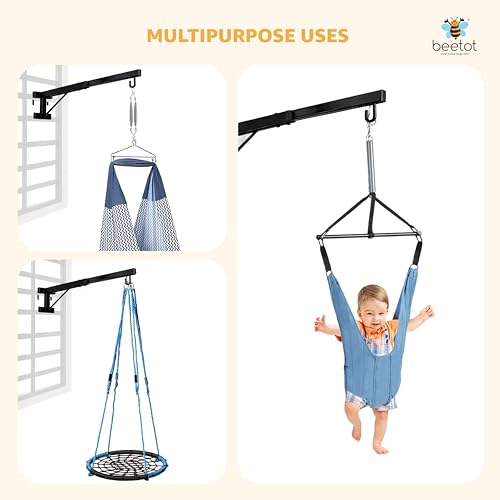 Image of Baby Window Cradle Hanger | Portable Type Metal Rod | Weight Support Up to 20Kg | Black,80cm