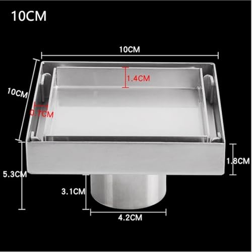 Grilles de vidange de sol carrées pour carrelage et drain de douche - 3